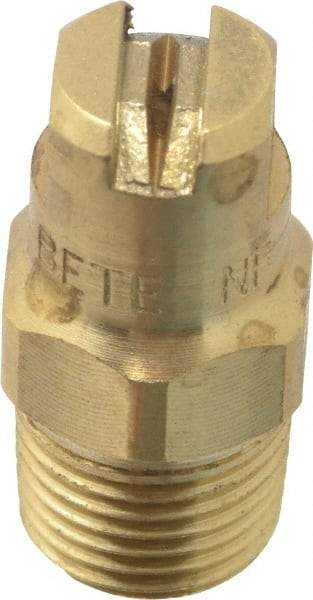 Bete Fog Nozzle - 1/8" Pipe, 90° Spray Angle, Brass, Standard Fan Nozzle - Male Connection, 0.79 Gal per min at 100 psi, 0.057" Orifice Diam - Eagle Tool & Supply