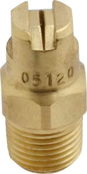 Bete Fog Nozzle - 1/8" Pipe, 120° Spray Angle, Brass, Standard Fan Nozzle - Male Connection, 0.79 Gal per min at 100 psi, 0.057" Orifice Diam - Eagle Tool & Supply