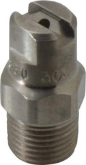 Bete Fog Nozzle - 1/8" Pipe, 30° Spray Angle, Grade 303 Stainless Steel, Standard Fan Nozzle - Male Connection, 1.26 Gal per min at 100 psi, 0.072" Orifice Diam - Eagle Tool & Supply