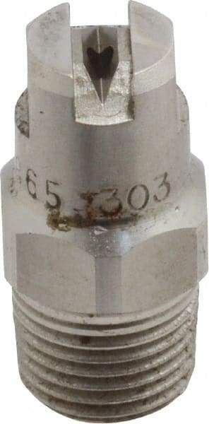 Bete Fog Nozzle - 1/8" Pipe, 65° Spray Angle, Grade 303 Stainless Steel, Standard Fan Nozzle - Male Connection, 1.26 Gal per min at 100 psi, 0.072" Orifice Diam - Eagle Tool & Supply