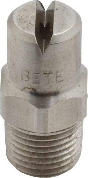 Bete Fog Nozzle - 1/8" Pipe, 90° Spray Angle, Grade 303 Stainless Steel, Standard Fan Nozzle - Male Connection, 1.58 Gal per min at 100 psi, 0.08" Orifice Diam - Eagle Tool & Supply