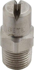 Bete Fog Nozzle - 1/8" Pipe, 90° Spray Angle, Grade 303 Stainless Steel, Standard Fan Nozzle - Male Connection, 1.58 Gal per min at 100 psi, 0.08" Orifice Diam - Eagle Tool & Supply