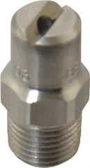 Bete Fog Nozzle - 1/8" Pipe, 65° Spray Angle, Grade 303 Stainless Steel, Standard Fan Nozzle - Male Connection, 3.16 Gal per min at 100 psi, 0.109" Orifice Diam - Eagle Tool & Supply