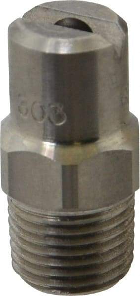 Bete Fog Nozzle - 1/8" Pipe, 90° Spray Angle, Grade 303 Stainless Steel, Standard Fan Nozzle - Male Connection, 4.74 Gal per min at 100 psi, 0.141" Orifice Diam - Eagle Tool & Supply