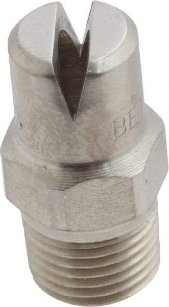 Bete Fog Nozzle - 1/8" Pipe, 120° Spray Angle, Grade 303 Stainless Steel, Standard Fan Nozzle - Male Connection, 6.32 Gal per min at 100 psi, 5/32" Orifice Diam - Eagle Tool & Supply