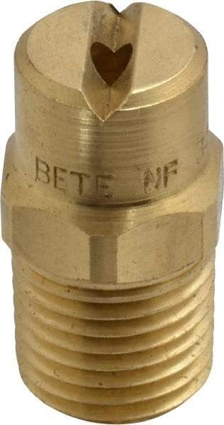 Bete Fog Nozzle - 1/4" Pipe, 65° Spray Angle, Brass, Standard Fan Nozzle - Male Connection, 4.74 Gal per min at 100 psi, 0.141" Orifice Diam - Eagle Tool & Supply