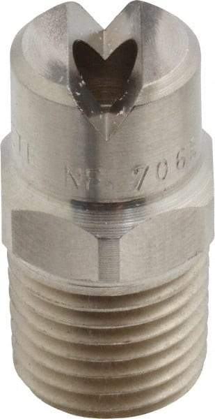 Bete Fog Nozzle - 1/4" Pipe, 65° Spray Angle, Grade 303 Stainless Steel, Standard Fan Nozzle - Male Connection, 11.1 Gal per min at 100 psi, 0.203" Orifice Diam - Eagle Tool & Supply