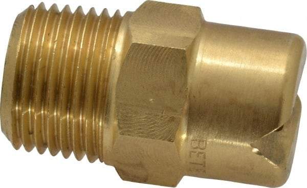 Bete Fog Nozzle - 3/8" Pipe, 65° Spray Angle, Brass, Standard Fan Nozzle - Male Connection, 11.1 Gal per min at 100 psi, 0.203" Orifice Diam - Eagle Tool & Supply