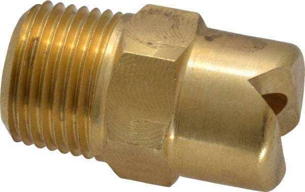 Bete Fog Nozzle - 3/8" Pipe, 65° Spray Angle, Brass, Standard Fan Nozzle - Male Connection, 15.8 Gal per min at 100 psi, 1/4" Orifice Diam - Eagle Tool & Supply