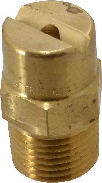 Bete Fog Nozzle - 1/2" Pipe, 65° Spray Angle, Brass, Standard Fan Nozzle - Male Connection, 9.49 Gal per min at 100 psi, 0.186" Orifice Diam - Eagle Tool & Supply