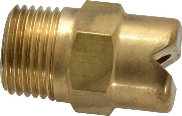 Bete Fog Nozzle - 1/2" Pipe, 65° Spray Angle, Brass, Standard Fan Nozzle - Male Connection, 15.8 Gal per min at 100 psi, 1/4" Orifice Diam - Eagle Tool & Supply