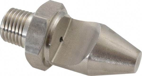 Bete Fog Nozzle - 1/4" Pipe, 50° Spray Angle, Grade 303 Stainless Steel, High Impact - Narrow Fan Nozzle - Male Connection, 1.58 Gal per min at 100 psi, 0.078" Orifice Diam - Eagle Tool & Supply