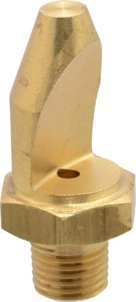 Bete Fog Nozzle - 1/4" Pipe, 50° Spray Angle, Brass, High Impact - Narrow Fan Nozzle - Male Connection, 6.33 Gal per min at 100 psi, 0.141" Orifice Diam - Eagle Tool & Supply