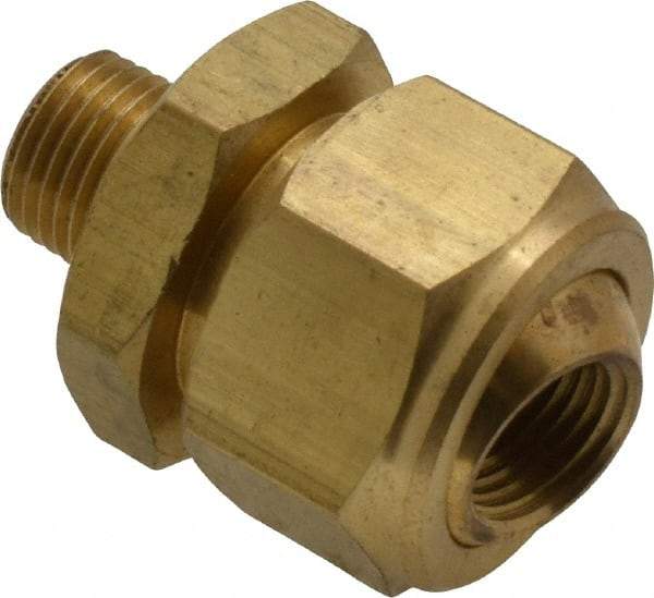 Bete Fog Nozzle - 1/8" Pipe, 40 to 70° Spray Angle, Brass, Adjustable Swivel Joint Nozzle - For Use With Bete - Nozzles Where Alignment of The Spray Direction is Required - Eagle Tool & Supply