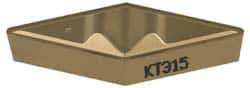 Kennametal - VPGR332, KT315 Grade Cermet Profiling Insert - TiN/TiCN/TiN Finish, 35° Incl Angle, Diamond, 0.6539" Side Length, 3/16" Thick, 1/32" Corner Radius, 3/8" Inscribed Circle - Eagle Tool & Supply