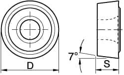 Kennametal - RCMT1204M0 Grade KC850 Carbide Turning Insert - TiC/TiCN/TiN Finish, Round, 12mm Inscr Circle, 3/16" Thick - Eagle Tool & Supply