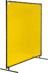 Steiner - 6 Ft. Wide x 6 Ft. High x 3/4 Inch Thick, 14 mil Thick Transparent Vinyl Portable Welding Screen Kit - Yellow - Eagle Tool & Supply