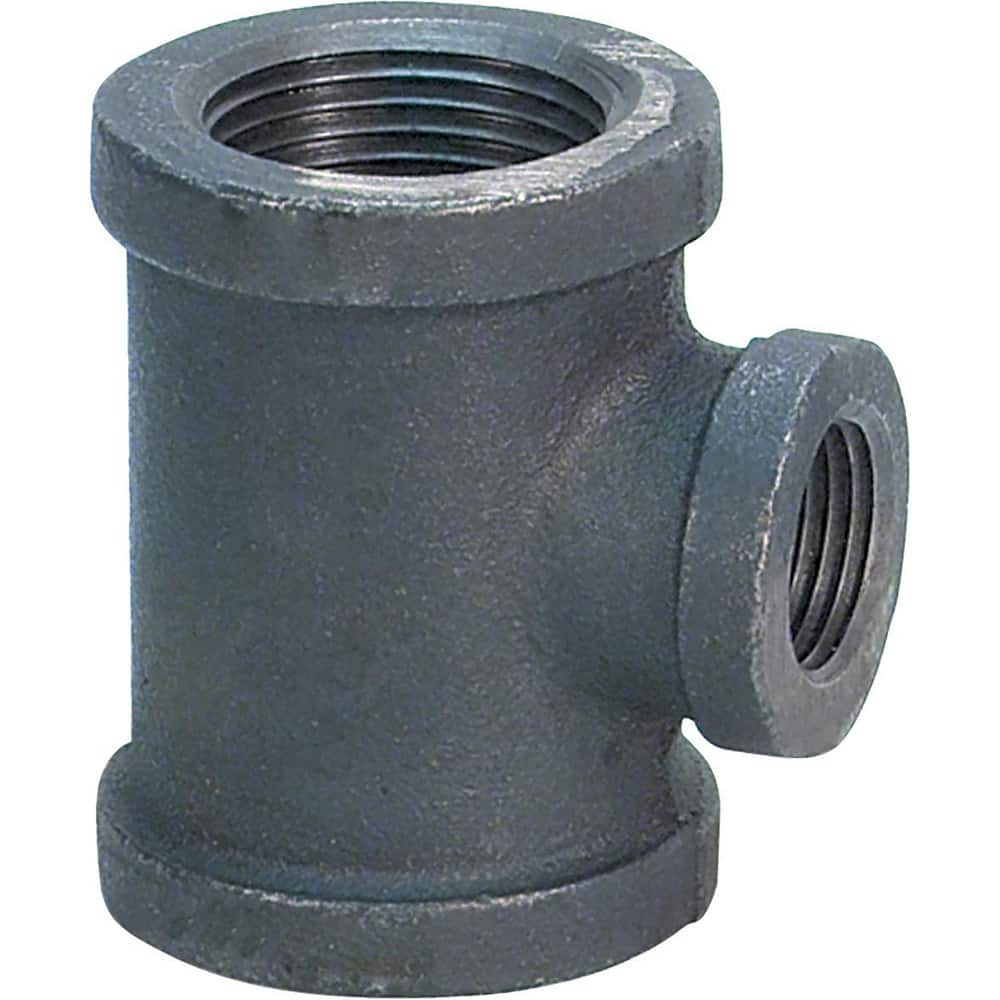 Black Pipe Fittings; Fitting Type: Reducing Branch Tee; Fitting Size: 1/2″ x 3/8″; Material: Malleable Iron; Finish: Black; Fitting Shape: Tee; Thread Standard: NPT; Connection Type: Threaded; Lead Free: No; Standards: ASME B16.3; ASME B1.2.1