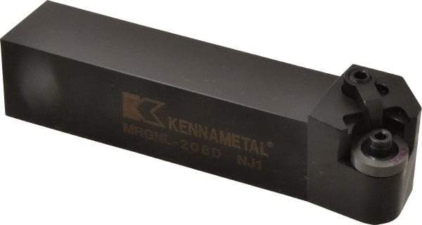 Kennametal - MRGN, Left Hand Cut, 15° Lead Angle, 1-1/4" Shank Height x 1-1/4" Shank Width, Negative Rake Indexable Turning Toolholder - 6" OAL, RN..64 Insert Compatibility, Series Kenloc - Eagle Tool & Supply