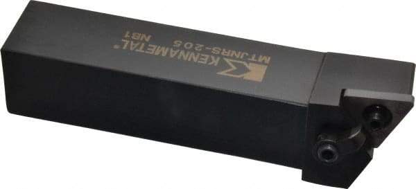 Kennametal - MTJN, Right Hand Cut, 3° Lead Angle, 1-1/4" Shank Height x 1-1/4" Shank Width, Negative Rake Indexable Turning Toolholder - 6" OAL, TN..54. Insert Compatibility, Series Kenloc - Eagle Tool & Supply