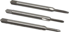 Interstate - #2-56 UNC, 3 Flute, Bottoming, Plug & Taper, Bright Finish, High Speed Steel Tap Set - Right Hand Cut, 1-3/4" OAL, 7/16" Thread Length - Eagle Tool & Supply