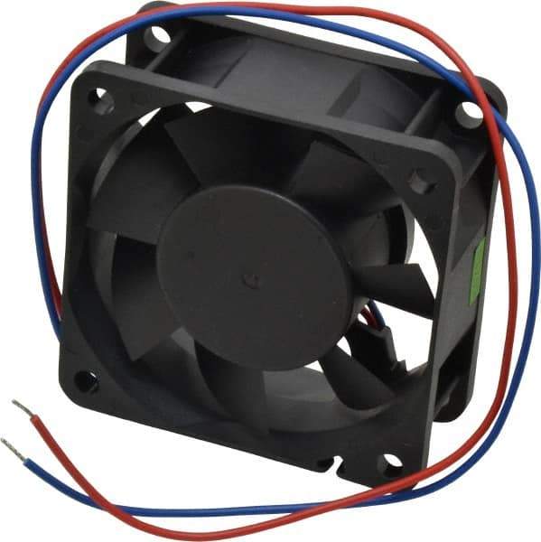 Value Collection - 12 Volts, DC, 20 CFM, Square Tube Axial Fan - 0.13 Amp Rating, 3,500 to 3,800 RPM, 2.36" High x 2.36" Wide x 1" Deep - Eagle Tool & Supply