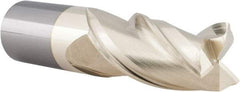 Accupro - 1", 2" LOC, 1" Shank Diam, 4" OAL, 3 Flute, Solid Carbide Square End Mill - Single End, ZrN Finish, Spiral Flute, Variable° Helix, Centercutting, Right Hand Cut, Right Hand Flute - Eagle Tool & Supply