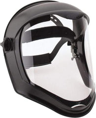 Uvex - Acrylonitrile Butadiene Styrene (ABS) Black Ratchet Adjustment, Face Shield & Headgear Set - 14-1/4" Wide x 9-3/8" High, Uncoated, Clear Window - Eagle Tool & Supply