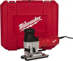 Milwaukee Tool - 6.2 Amp, 500 to 3,000 SPM, 1 Inch Stroke Length, Electric Jigsaw - 120V, 9-1/2 Ft. Cord Length, 45° Cutting Angle - Eagle Tool & Supply