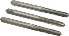 Interstate - #12-28 UNF, 4 Flute, Bottoming, Plug & Taper, Bright Finish, High Speed Steel Tap Set - 2-3/8" OAL, 15/16" Thread Length - Eagle Tool & Supply