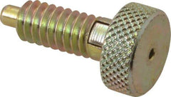 Gibraltar - 1/4-20, 0.4" Thread Length, 0.123" Max Plunger Diam, 0.5 Lb Init to 2 Lb Final End Force, Locking Knob Handle Plunger - Zinc Chromate Plated, Knurled Knob, 0.525" Body Length, 0.4" Length Under Head/Shoulder, 1/8" Plunger Projection - Eagle Tool & Supply