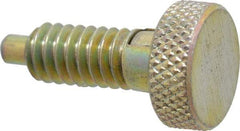 Gibraltar - 1/4-20, 0.4" Thread Length, 0.123 to 1/8" Max Plunger Diam, 0.5 Lb Init to 2 Lb Final End Force, Locking Knob Handle Plunger - Knurled Knob, 0.53" Length Under Head/Shoulder, 1/8" Plunger Projection - Eagle Tool & Supply