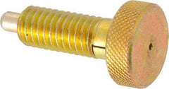 Gibraltar - 3/8-16, 3/4" Thread Length, 0.185 to 0.186" Max Plunger Diam, 0.5 Lb Init to 3 Lb Final End Force, Locking Knob Handle Plunger - Knurled Knob, 0.97" Length Under Head/Shoulder, 0.22" Plunger Projection - Eagle Tool & Supply
