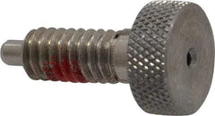 Gibraltar - 1/4-20, 0.4" Thread Length, 0.123 to 1/8" Max Plunger Diam, 0.5 Lb Init to 2 Lb Final End Force, Locking Knob Handle Plunger - Knurled Knob, 0.53" Length Under Head/Shoulder, 1/8" Plunger Projection - Eagle Tool & Supply