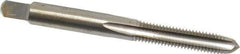 Interstate - 1/4-28 UNF 4 Flute Bright Finish High Speed Steel Straight Flute Standard Hand Tap - Plug, Right Hand Thread, 2-1/2" OAL, 1" Thread Length, H2 Limit, Oversize - Eagle Tool & Supply