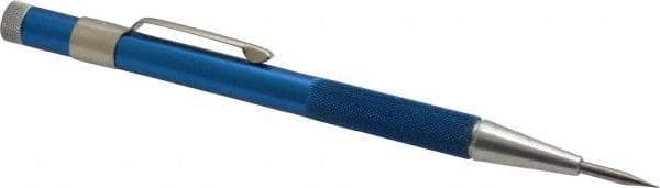 Made in USA - 5-1/2" OAL Nonretractable Pocket Scriber - Aluminum with Hardened Steel Point - Eagle Tool & Supply