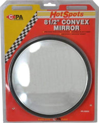 Value Collection - Automotive Full Size Convex Round Mirror with L Bracket - Black, 8-1/2" Mirror Diam - Eagle Tool & Supply