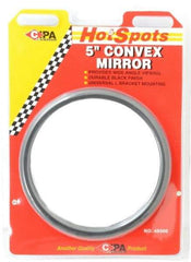 Value Collection - Automotive Full Size Convex Round Mirror with L Bracket - Black, 5" Mirror Diam - Eagle Tool & Supply