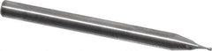 RobbJack - 0.022", 0.033" LOC, 1/8" Shank Diam, 1-1/2" OAL, 2 Flute, Solid Carbide Square End Mill - Single End, Uncoated, Spiral Flute, 30° Helix, Centercutting, Right Hand Cut, Right Hand Flute, Series SS-2 - Eagle Tool & Supply