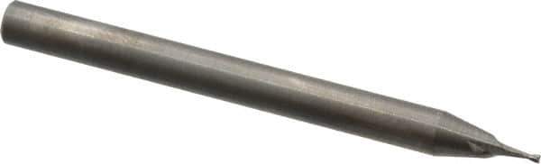 RobbJack - 0.023", 0.0345" LOC, 1/8" Shank Diam, 1-1/2" OAL, 2 Flute, Solid Carbide Square End Mill - Single End, Uncoated, Spiral Flute, 30° Helix, Centercutting, Right Hand Cut, Right Hand Flute, Series SS-2 - Eagle Tool & Supply
