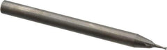 RobbJack - 0.023", 0.0345" LOC, 1/8" Shank Diam, 1-1/2" OAL, 2 Flute, Solid Carbide Square End Mill - Single End, Uncoated, Spiral Flute, 30° Helix, Centercutting, Right Hand Cut, Right Hand Flute, Series SS-2 - Eagle Tool & Supply