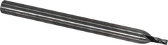 RobbJack - 0.047", 0.0705" LOC, 1/8" Shank Diam, 1-1/2" OAL, 4 Flute, Solid Carbide Square End Mill - Single End, Uncoated, Spiral Flute, 30° Helix, Centercutting, Right Hand Cut, Right Hand Flute, Series SS-4 - Eagle Tool & Supply