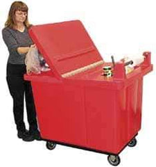 Bayhead Products - 30" Long x 28" Wide x 11" High, Gray Polyethylene Janitorial Style Lid - Use with Bayhead Poly-Truck UT-10 - Eagle Tool & Supply