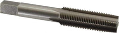 Interstate - 5/8-18 UNF 3B 4 Flute Bright Finish High Speed Steel Straight Flute Standard Hand Tap - Taper, Right Hand Thread, 3-13/16" OAL, 1-13/16" Thread Length, H3 Limit, Oversize - Eagle Tool & Supply