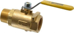 Parker - 1" Pipe, Brass Standard Ball Valve - 2 Piece, Inline - One Way Flow, MNPT x FNPT Ends, Lever Handle, 600 WOG, 150 WSP - Eagle Tool & Supply
