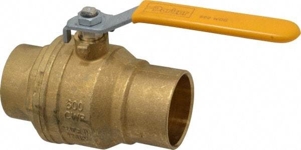 Parker - 2" Pipe, Brass Standard Ball Valve - 2 Piece, Inline - One Way Flow, Soldered x Soldered Ends, Lever Handle, 600 WOG, 150 WSP - Eagle Tool & Supply