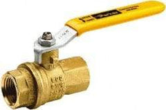 Parker - 1" Pipe, Brass Standard Ball Valve - 2 Piece, Inline - One Way Flow, FNPT x FNPT Ends, Lever Handle, 600 WOG, 150 WSP - Eagle Tool & Supply