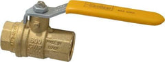 Parker - 1/2" Pipe, Brass Standard Ball Valve - 2 Piece, Inline - One Way Flow, FNPT x FNPT Ends, Lever Handle, 600 WOG, 150 WSP - Eagle Tool & Supply