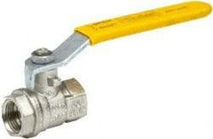 Parker - 3/4" Pipe, Brass Standard Ball Valve - 2 Piece, Inline - One Way Flow, FBSPP x FBSPP Ends, Lever Handle, 435 WOG - Eagle Tool & Supply