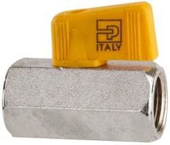 Parker - 3/8 x 1/4" Pipe, Brass Miniature Ball Valve - Inline - One Way Flow, FNPT x FNPT Ends, Wedge Handle, 450 WOG - Eagle Tool & Supply